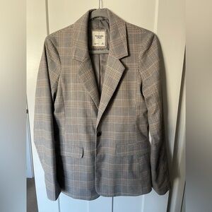 Abercrombie & Fitch Gray Plaid Blazer